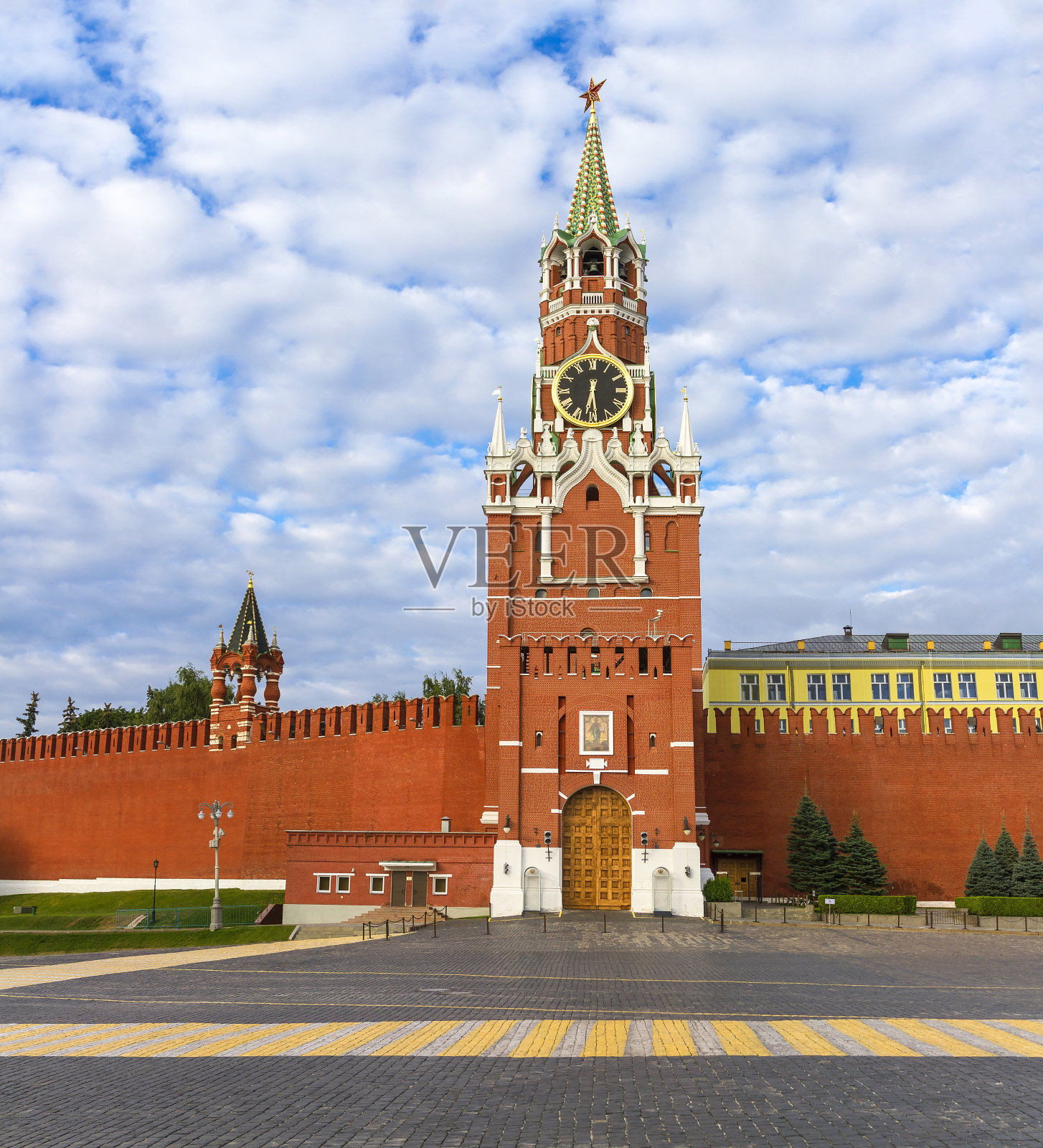 莫斯科克里姆林宫的Spasskaya钟楼照片摄影图片
