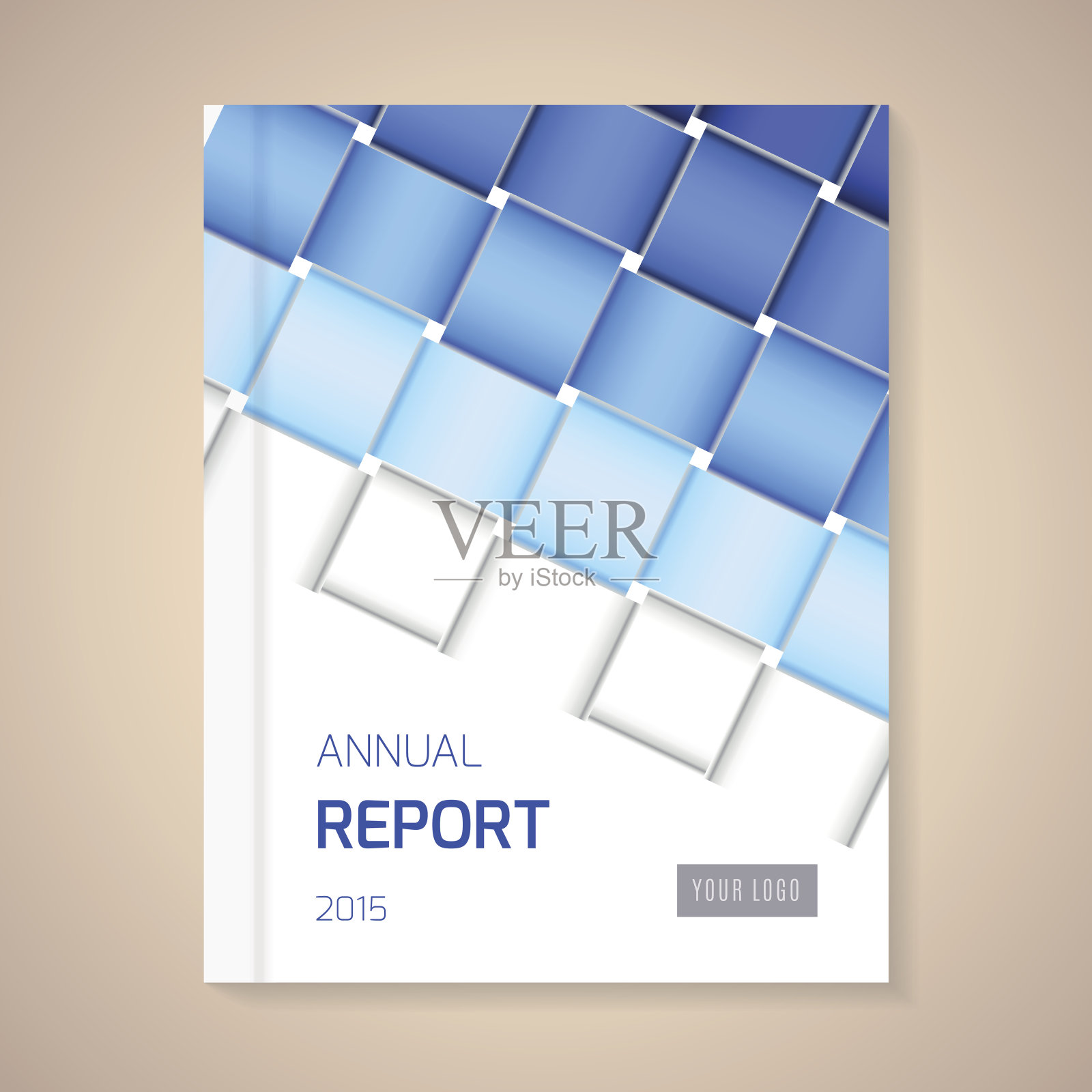 年度报告封面矢量插图设计模板素材