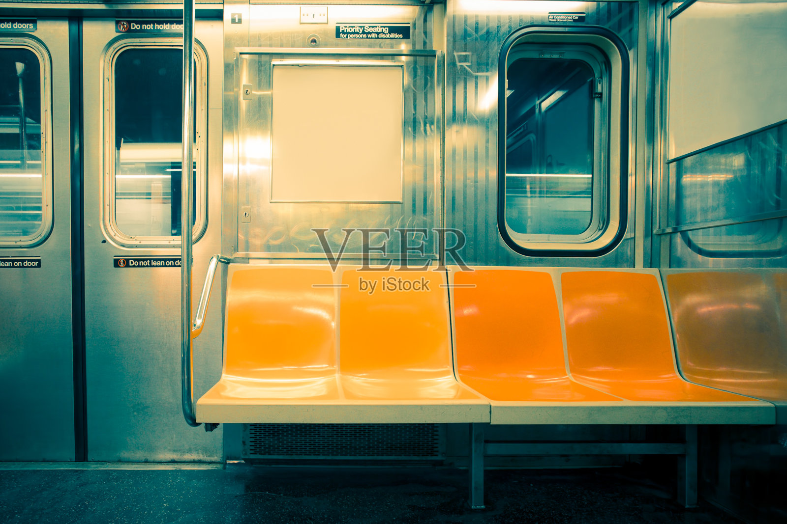 纽约市地铁座位照片摄影图片