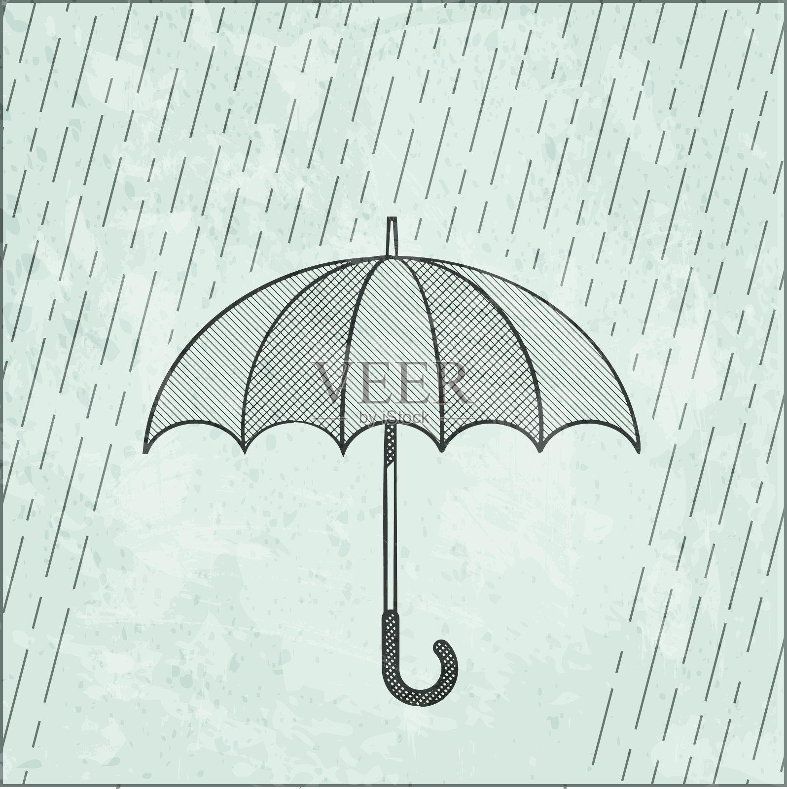 雨中伞的插图插画图片素材