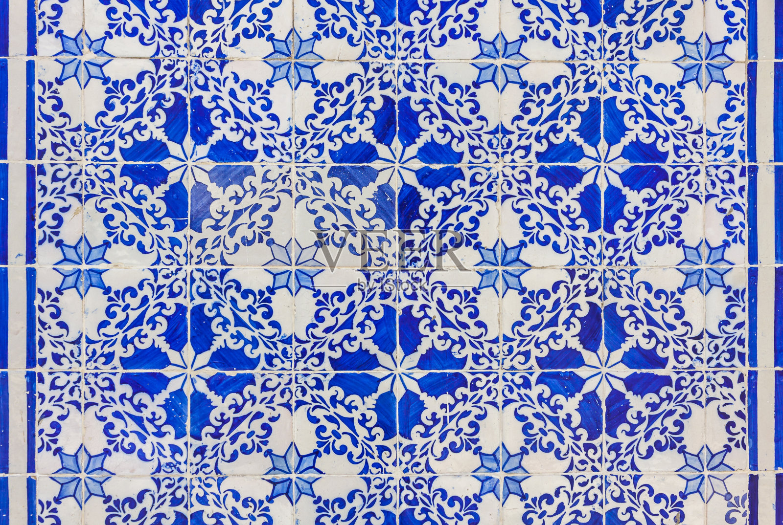 典型的葡萄牙老瓷砖(阿祖莱荷斯)插画图片素材