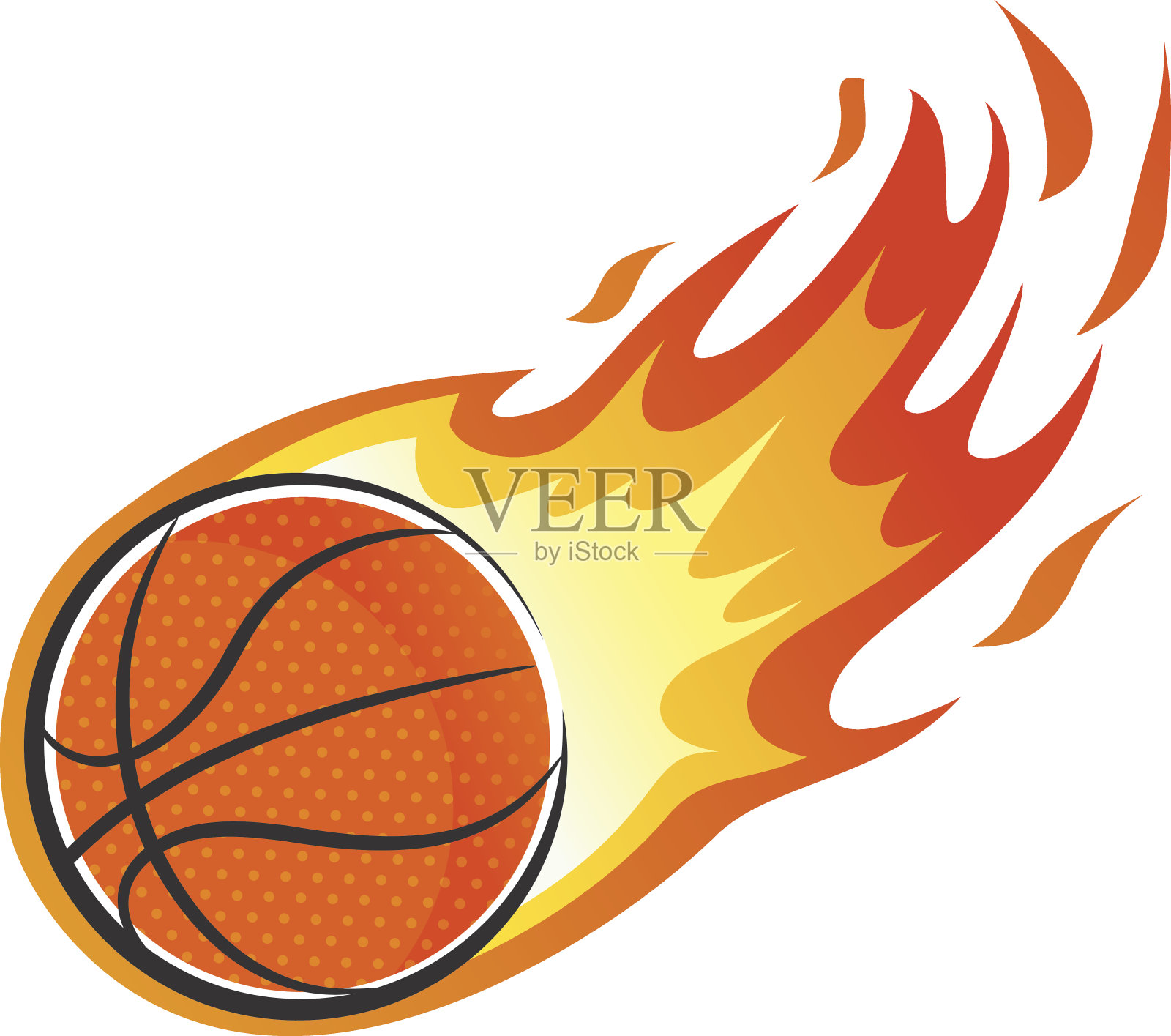 燃烧的篮球插画图片素材