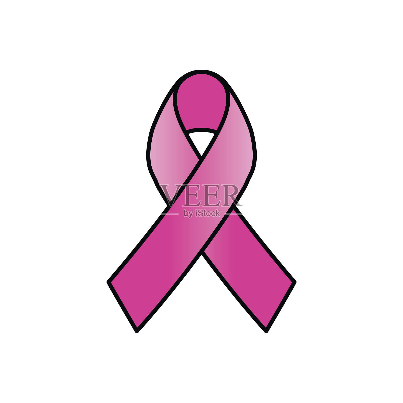 粉红丝带，乳腺癌意识的象征插画图片素材