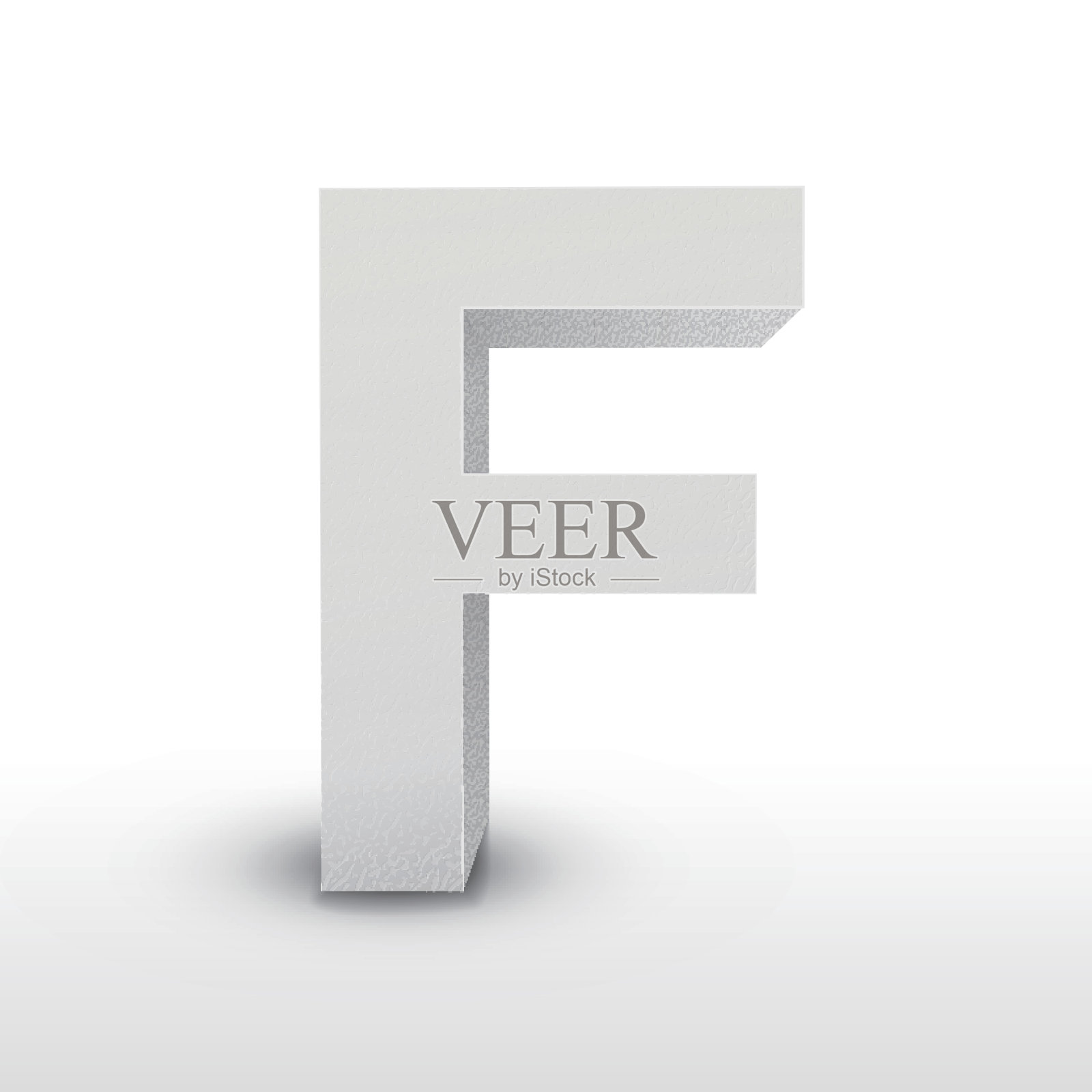 白色字母F孤立在白色上设计元素图片