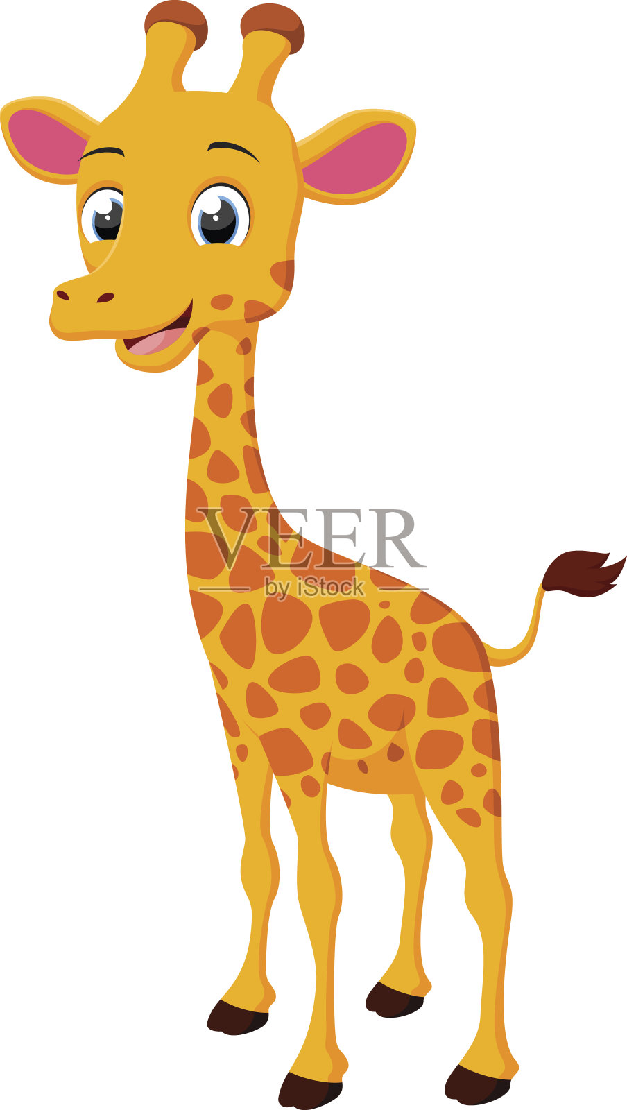 卡通可爱的长颈鹿设计元素图片