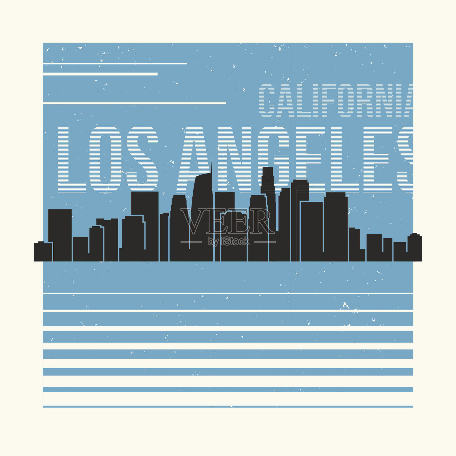 洛杉矶t恤设计t恤印花插画图片素材