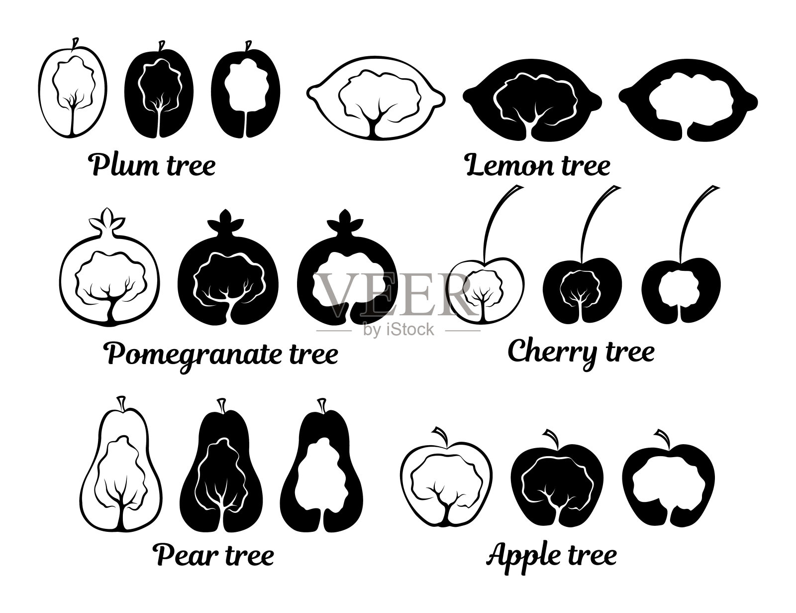 概念果树图标插画图片素材