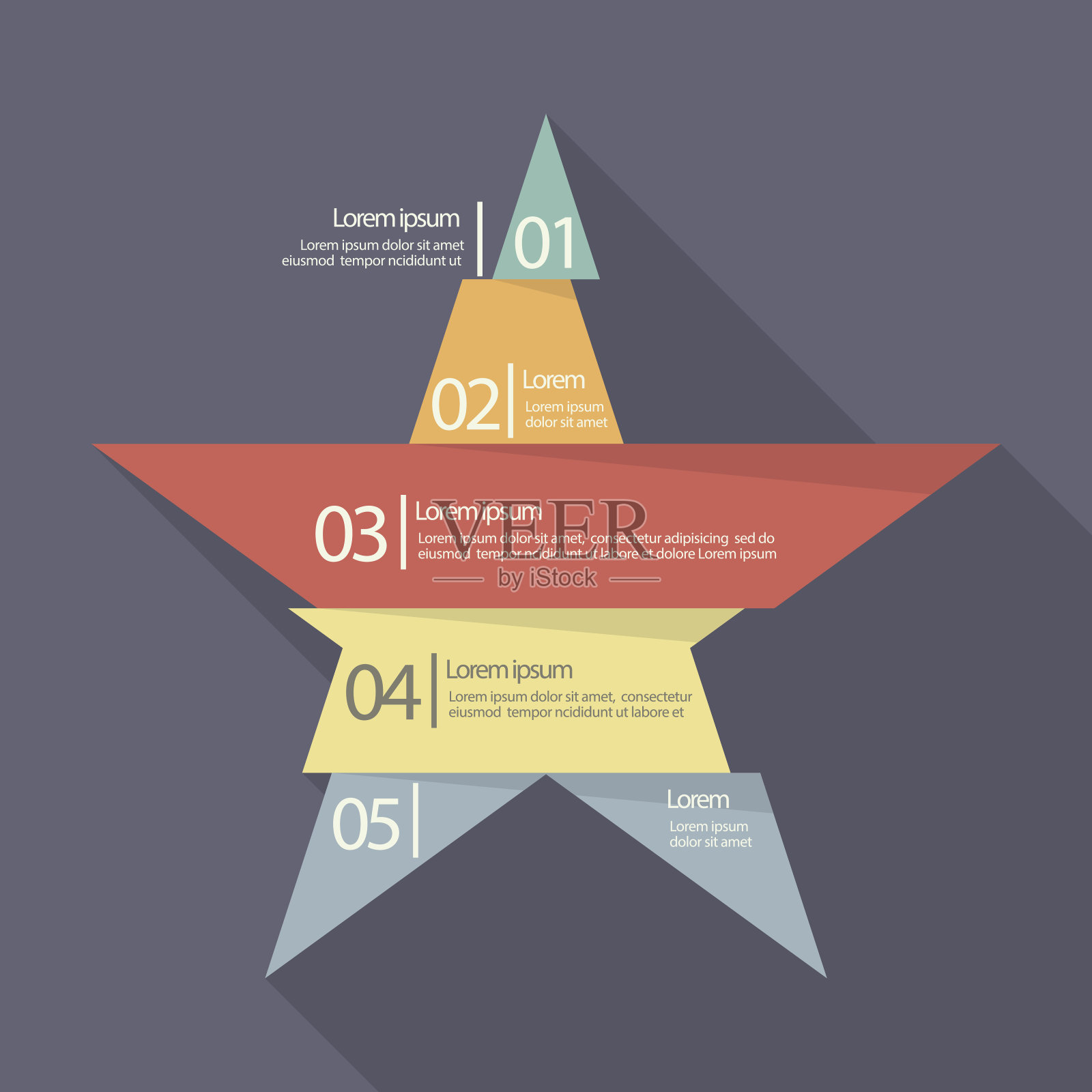 五角星信息图的步骤设计插画图片素材