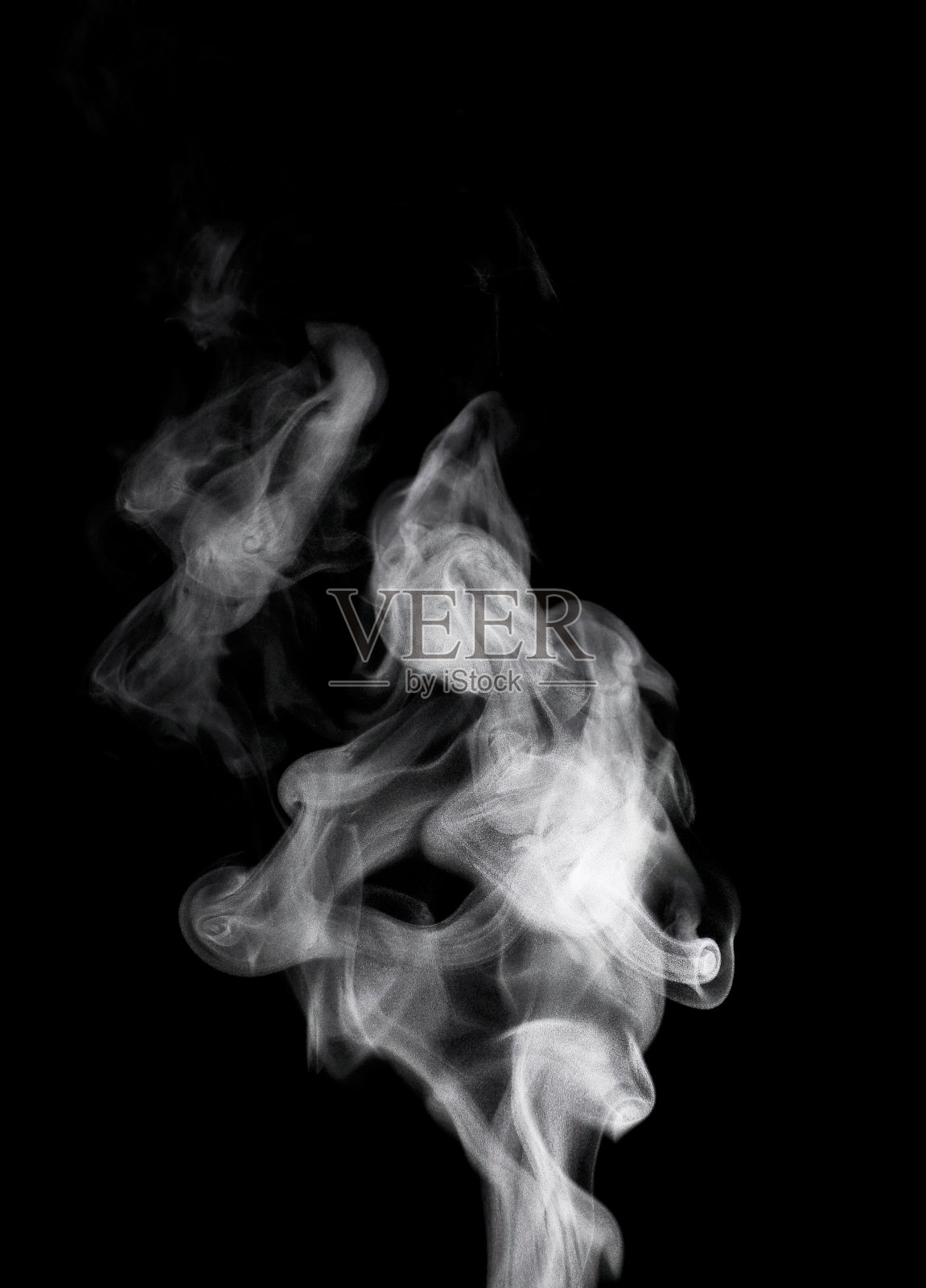 黑色背景上的白色蒸汽照片摄影图片