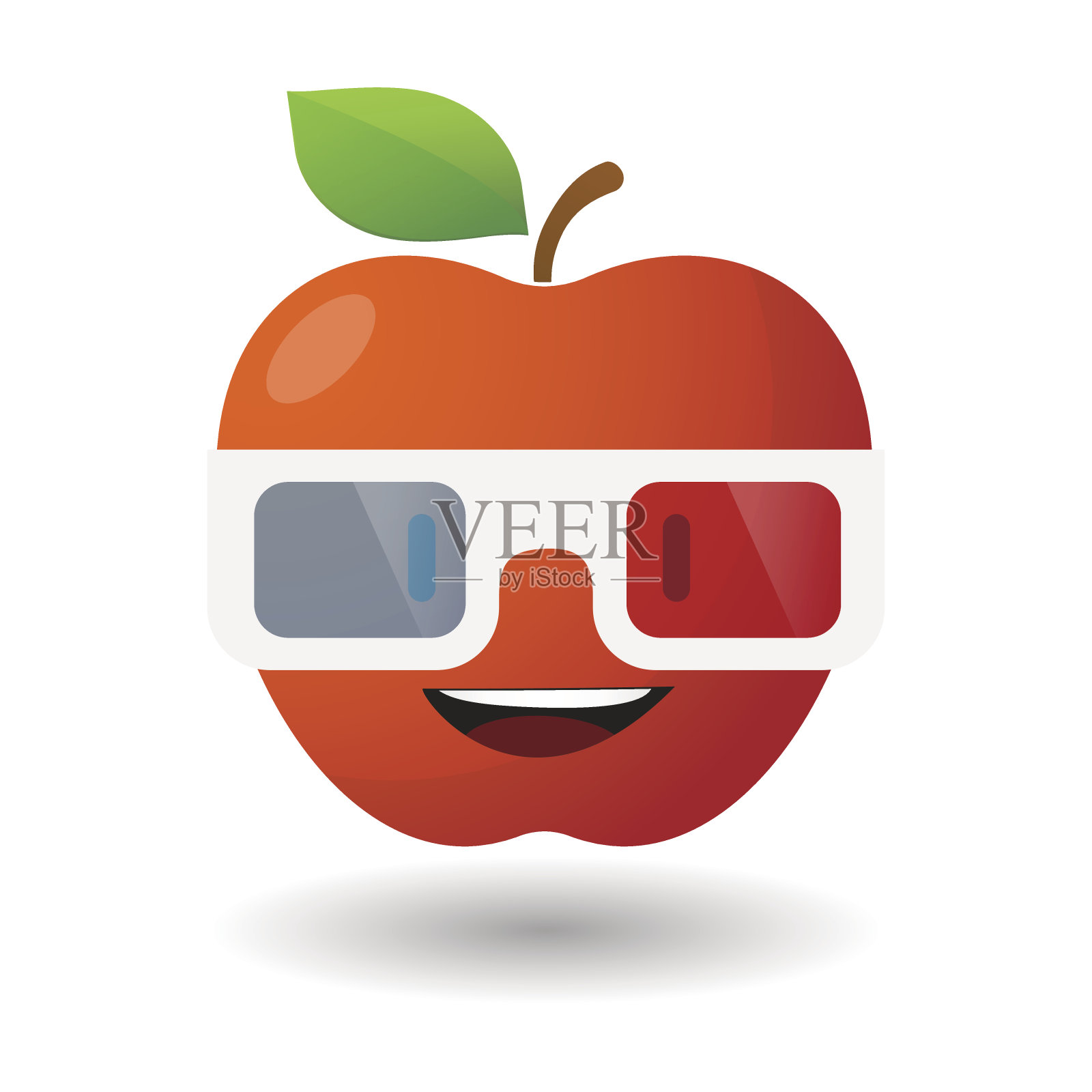 苹果虚拟化身戴眼镜插画图片素材