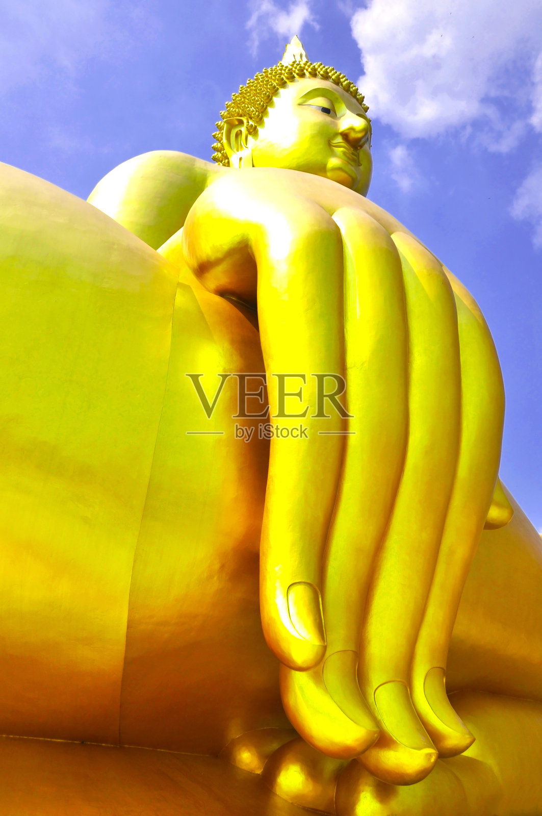 泰国昂通寺的大金佛照片摄影图片