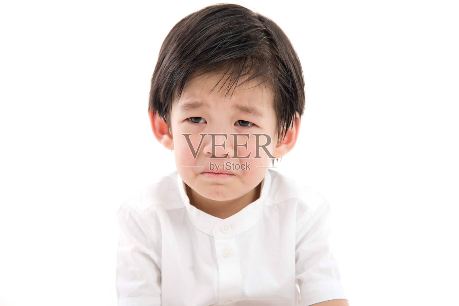 可爱的亚洲小孩哭照片摄影图片