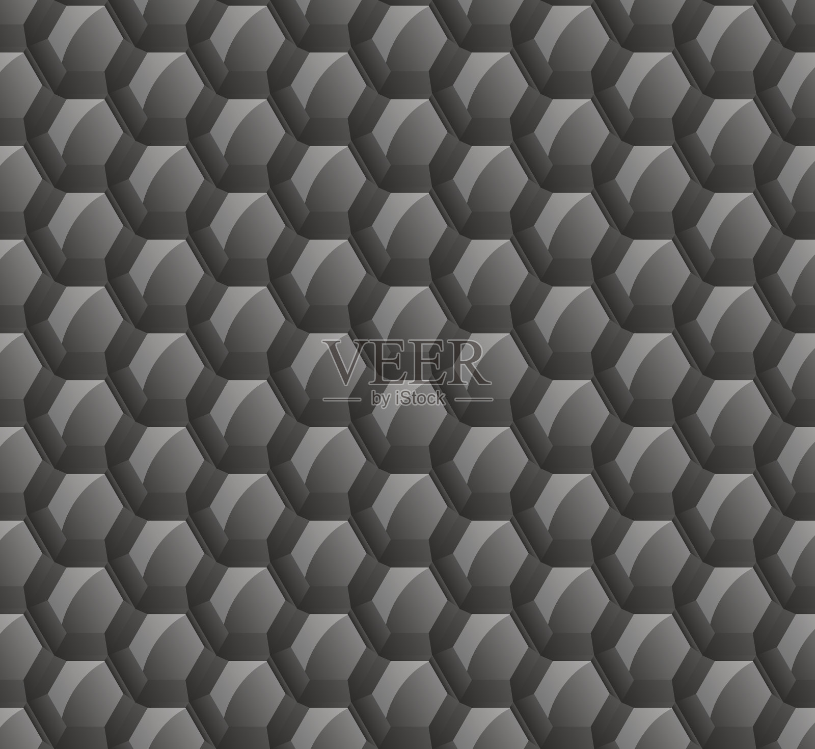 黑色六边形的抽象背景。网站的壁纸。大蜂巢是相连的。在表面上发光。新技术。3 d矢量图插画图片素材
