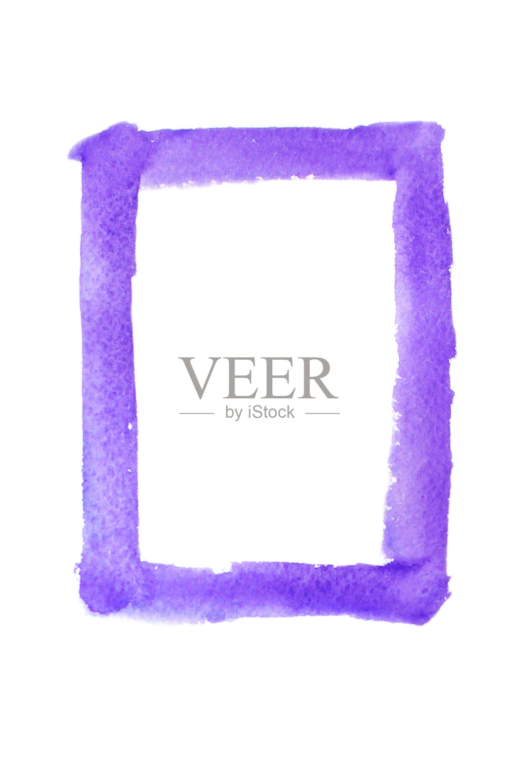 框架绘制的紫色水彩在白色的背景插画图片素材