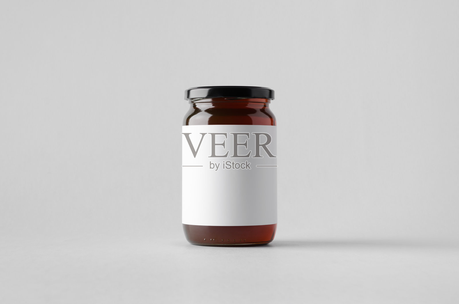 蜂蜜罐模型-空白标签照片摄影图片