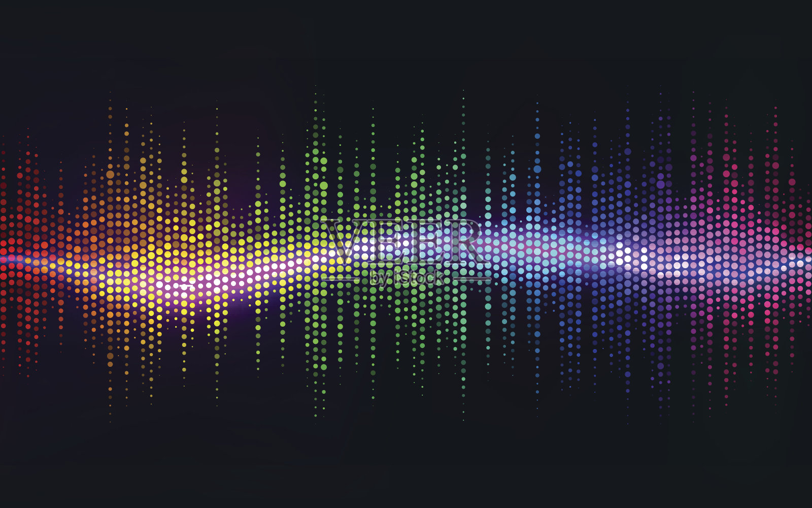 摘要声波背景。数字能量音响音乐均衡器与彩色彩虹灯光背景。矢量插图EPS 10插画图片素材