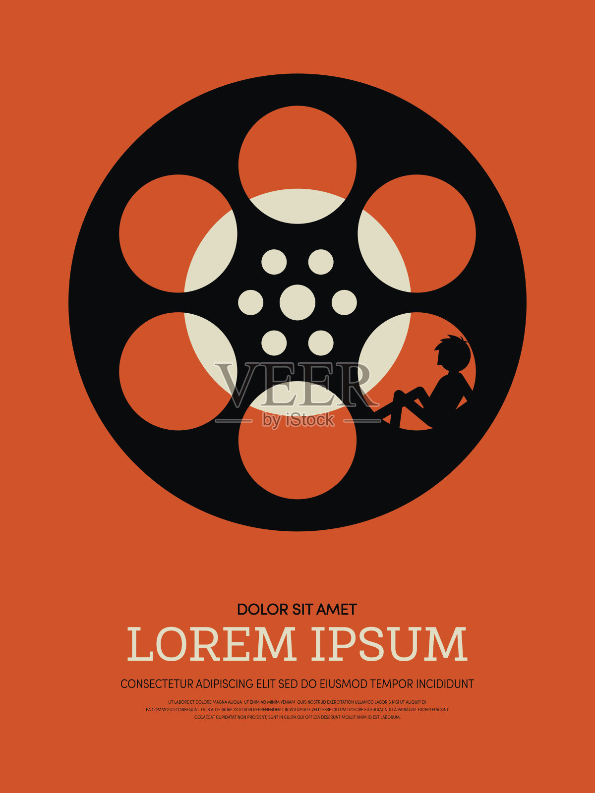抽象电影和现代复古电影海报背景设计模板素材