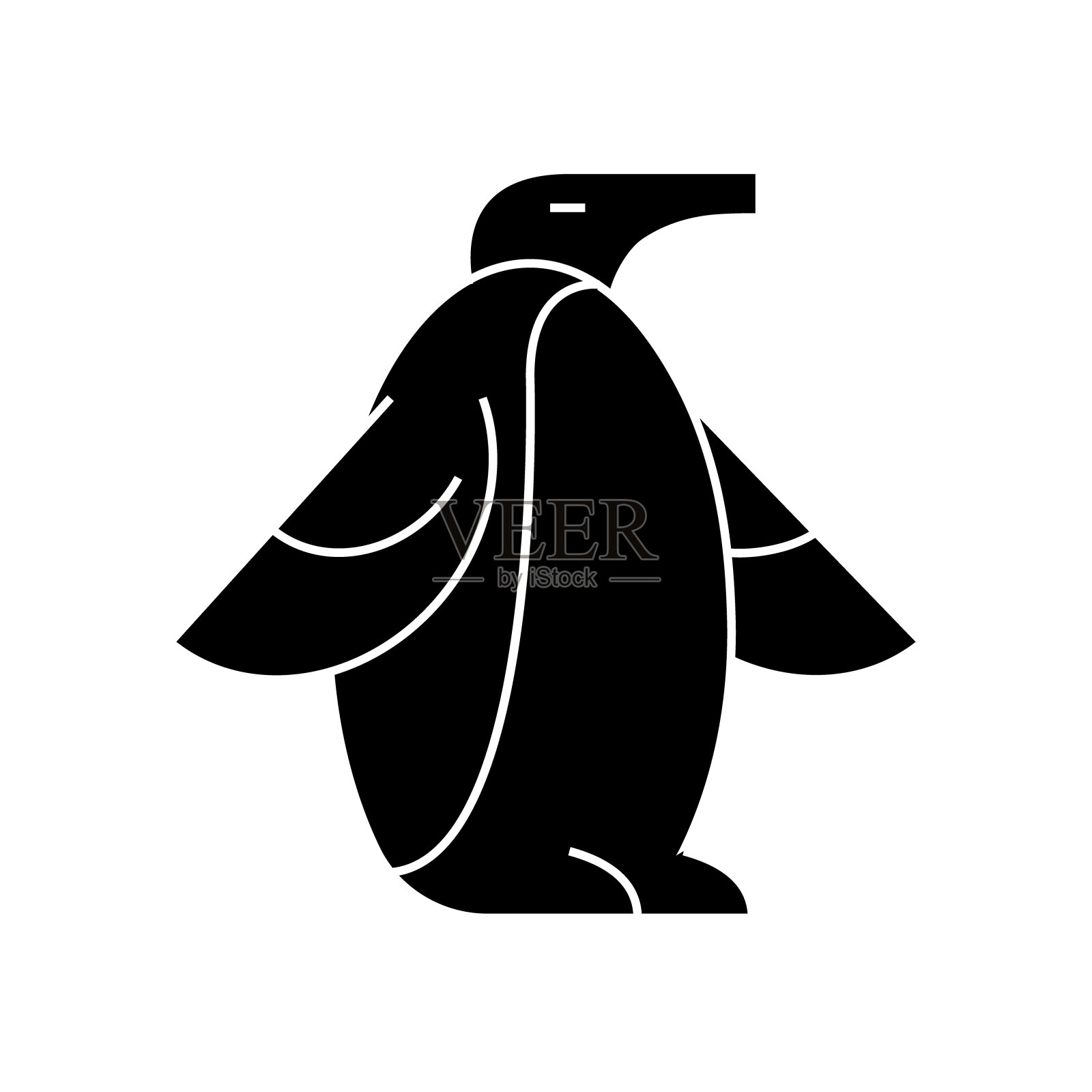 企鹅图标，矢量插图，孤立的背景上的标志图标素材