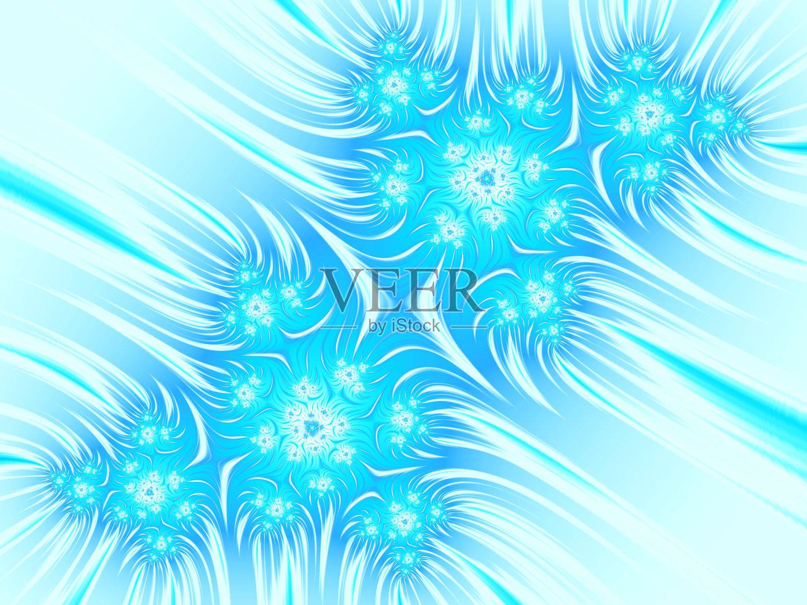 抽象的蓝白色背景。冻花插画图片素材