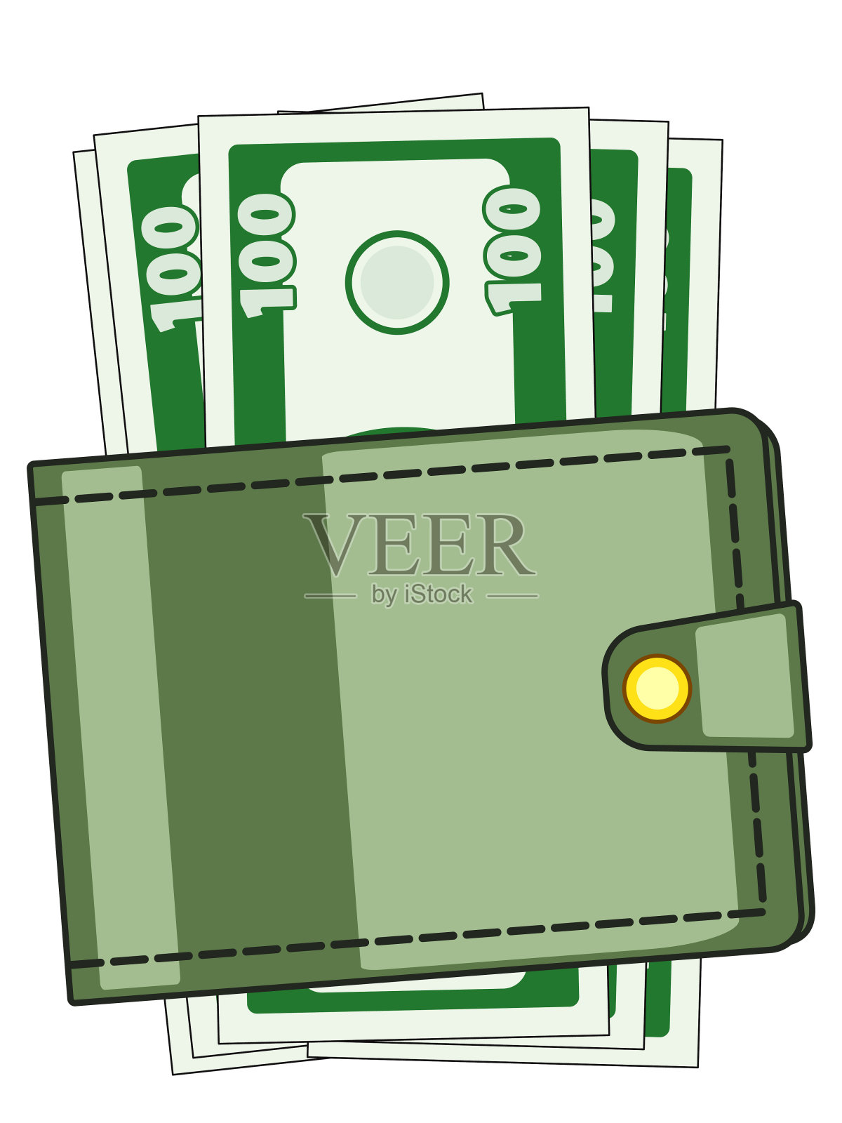 Cash wallet illustration插画图片素材