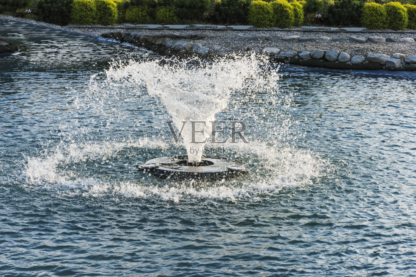 水喷泉在美丽的风景植物园照片摄影图片