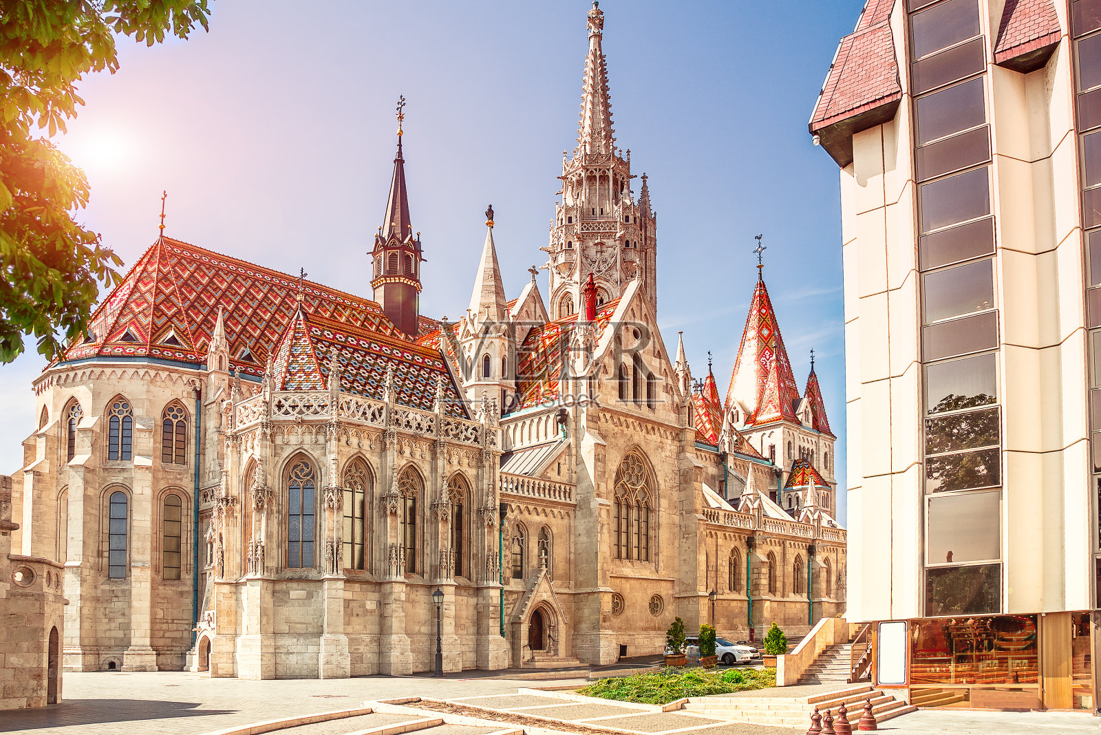 匈牙利。布达佩斯。布达佩斯的圣马提亚教堂。照片摄影图片