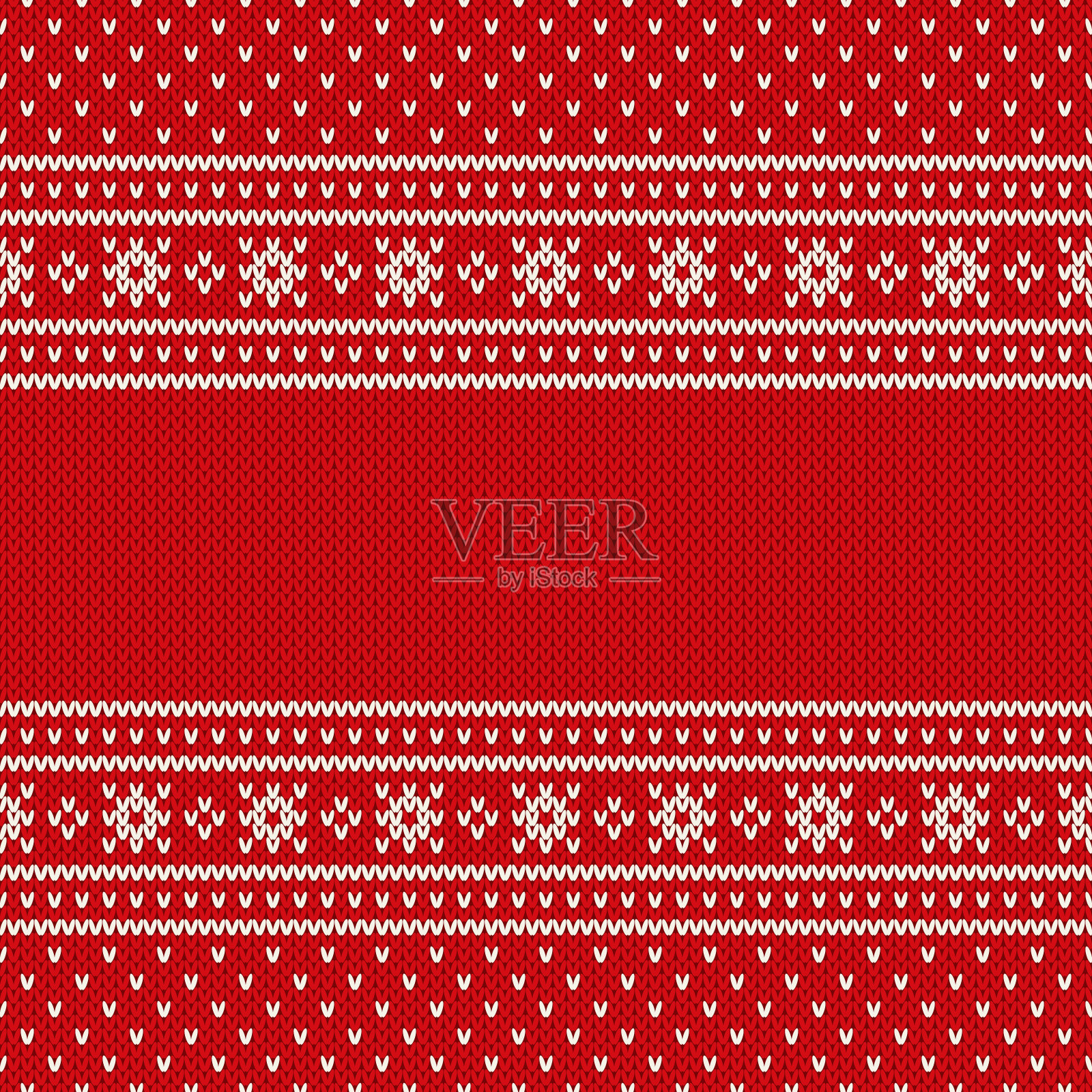 红色无缝针织图案。圣诞和新年设计背景与文字的地方。仿羊毛针织织物插画图片素材