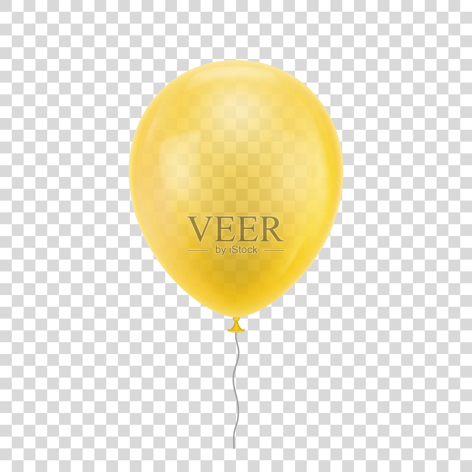 黄色的现实的气球。设计元素图片
