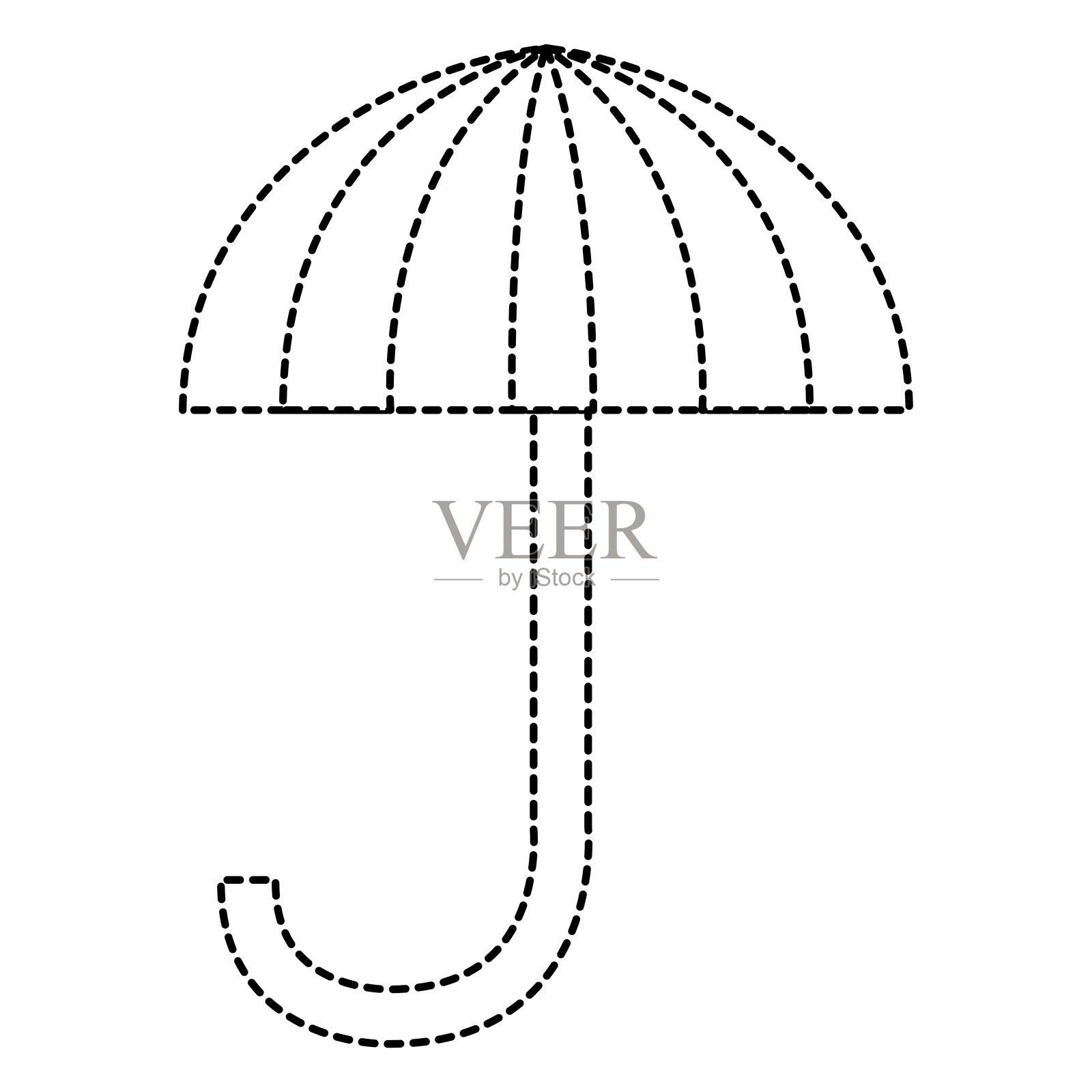 海滩伞孤立图标设计元素图片