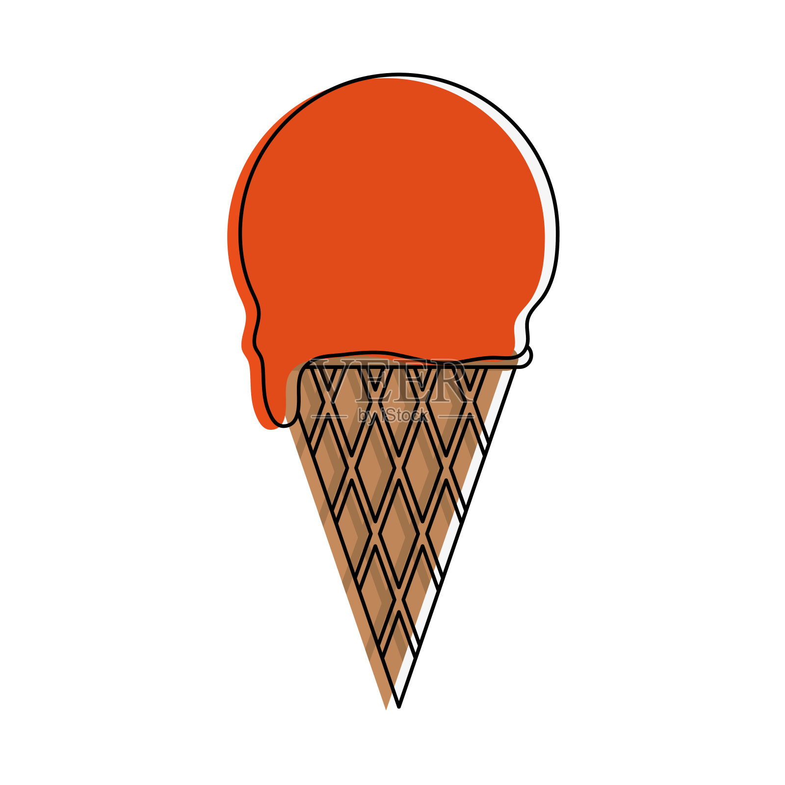 冰淇淋蛋筒图标形象设计元素图片