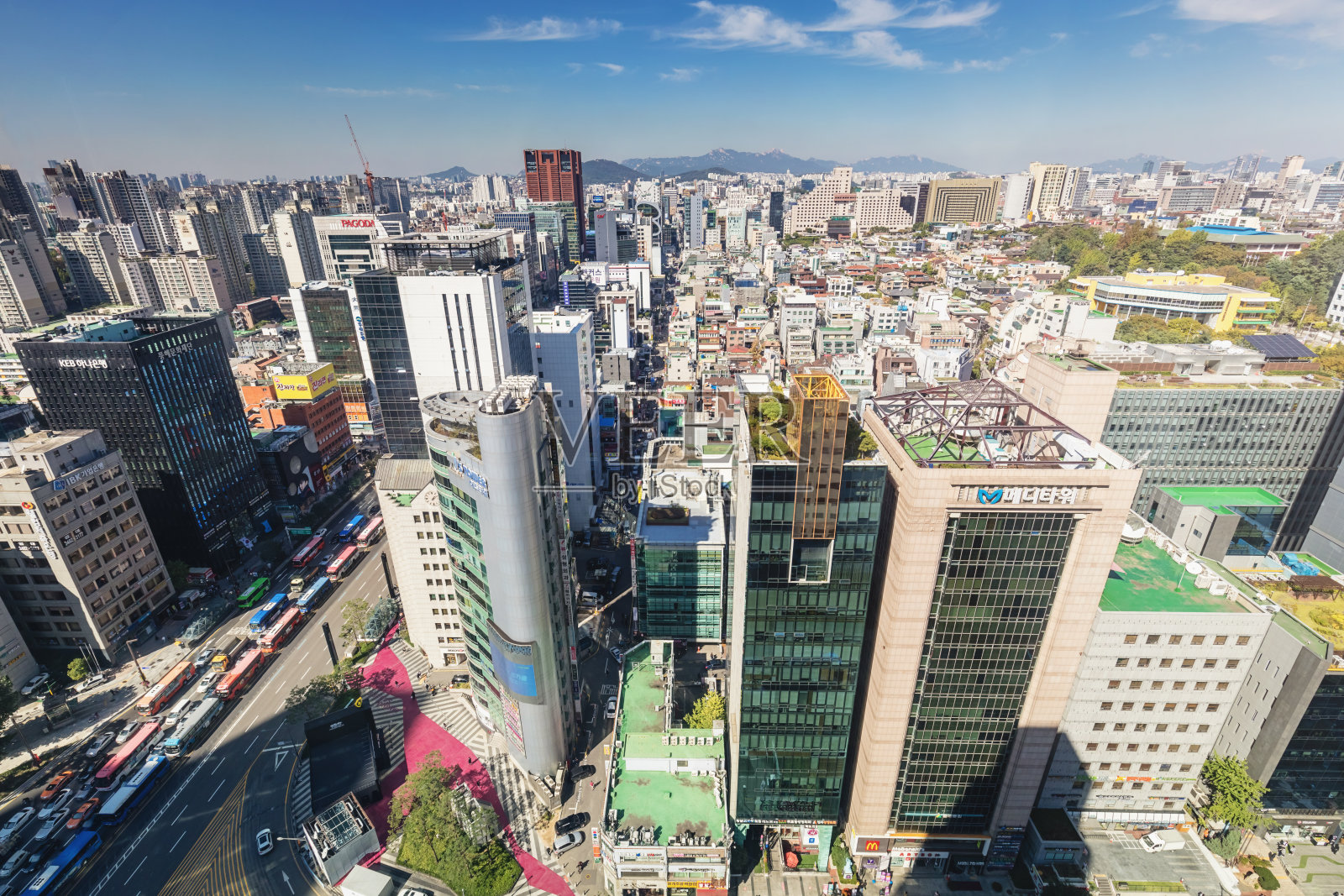 韩国江南首尔摩天大楼鸟瞰图照片摄影图片