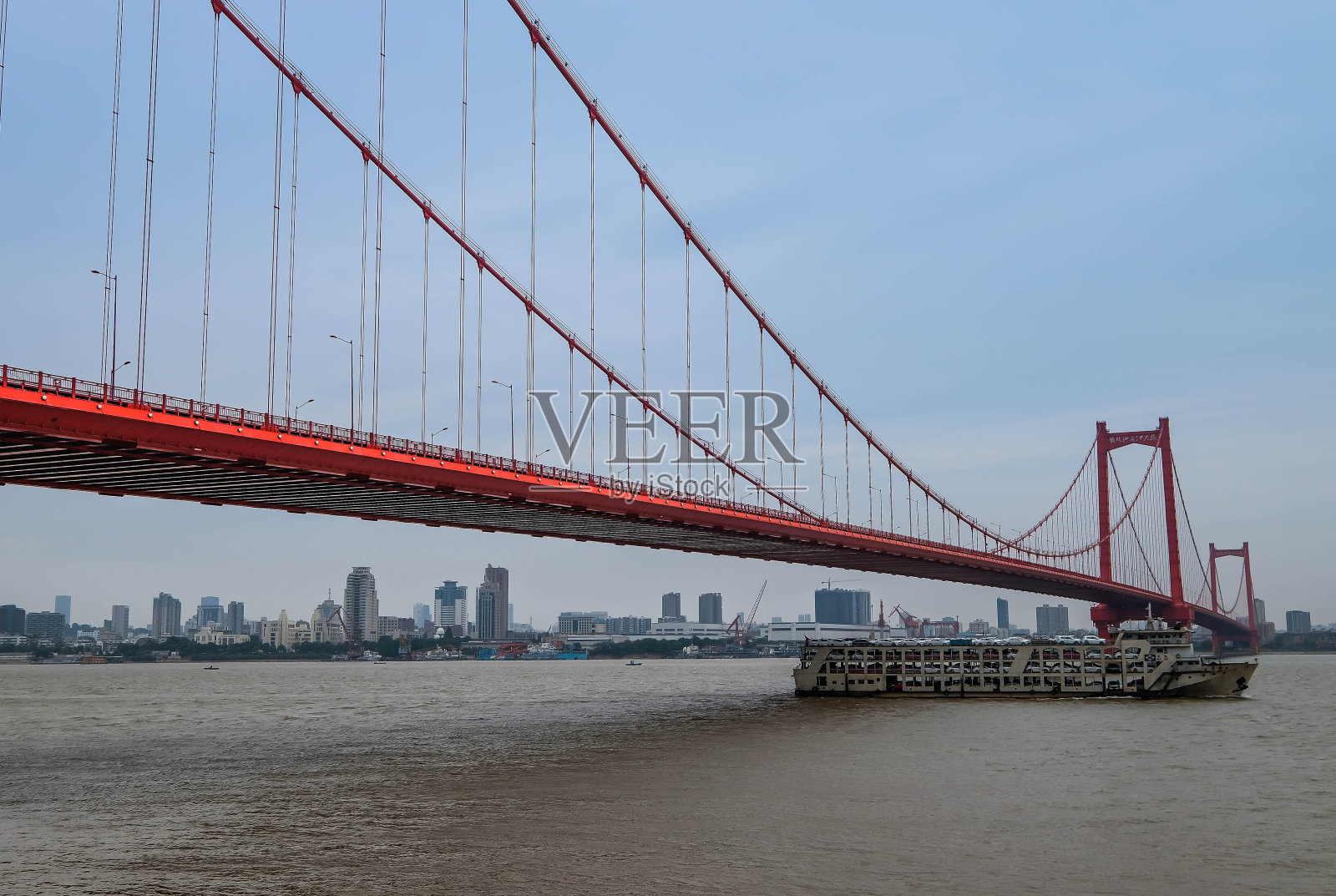 武汉滨江沙洲长江大桥照片摄影图片