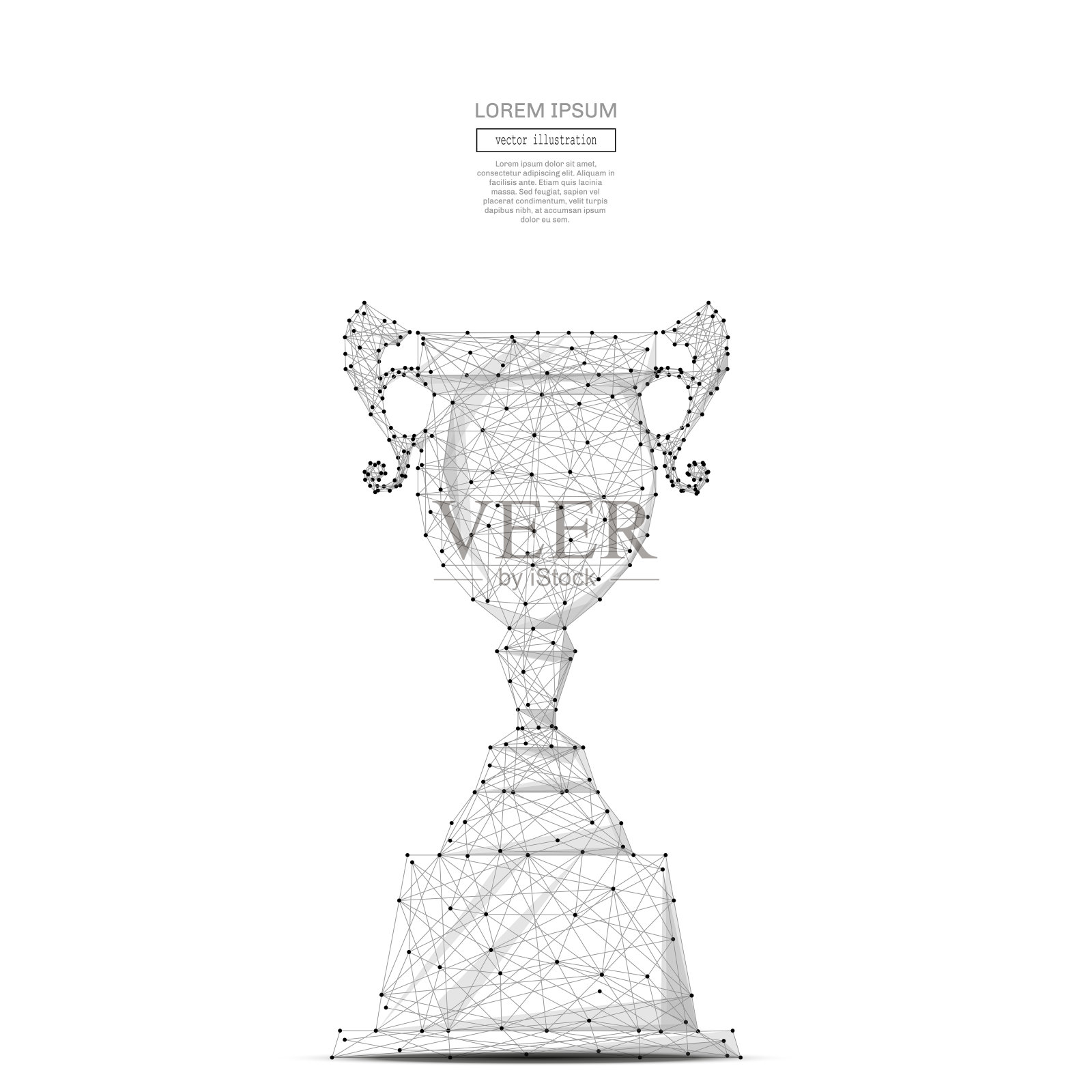 冠军杯低聚灰色设计元素图片
