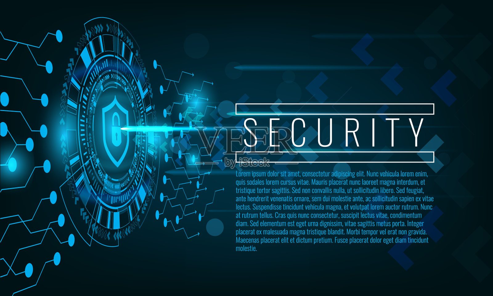 网络攻击与安全概念技术背景。插画图片素材