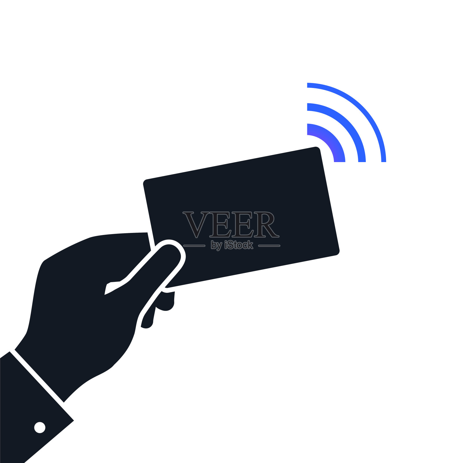 近场通信NFC概念图标。非接触式支付技术插画图片素材
