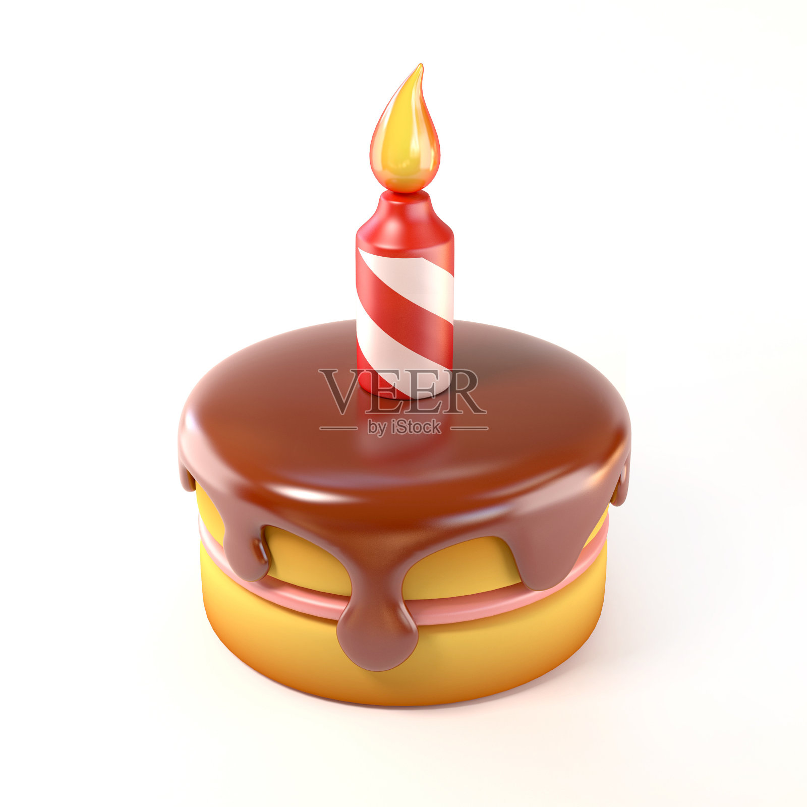 生日蛋糕3d图标孤立的插图照片摄影图片
