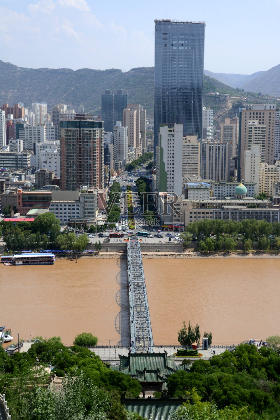 中国甘肃兰州中山桥照片摄影图片