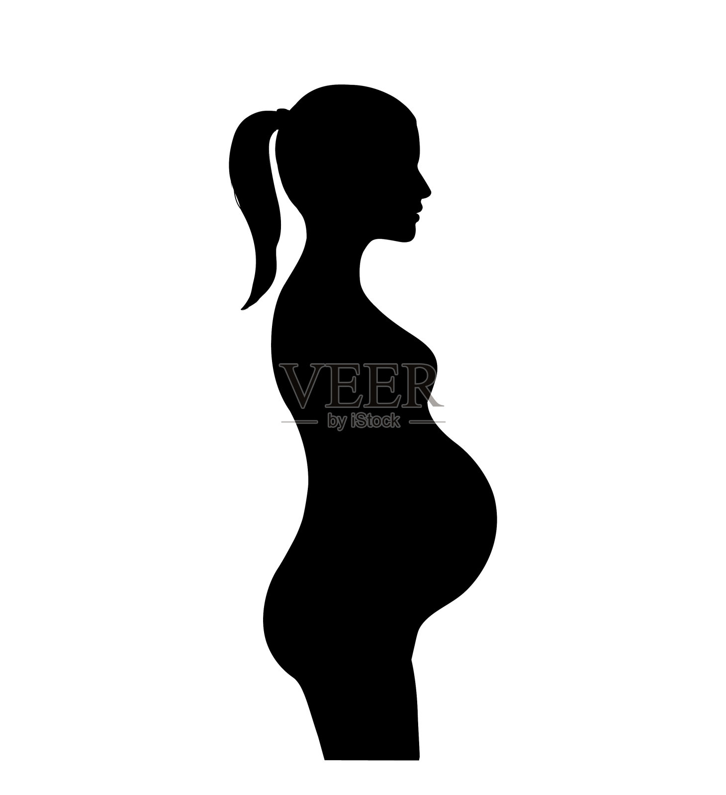孕妇轮廓。母亲的迹象。怀孕的象征设计元素图片