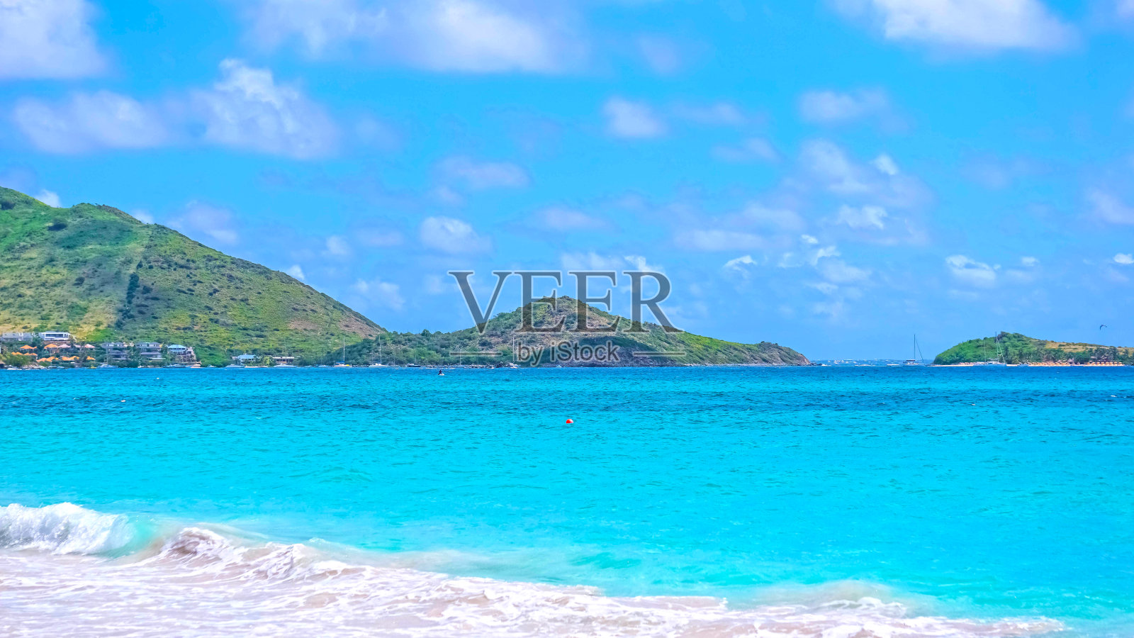 加勒比海圣马丁海滩的风景照片摄影图片
