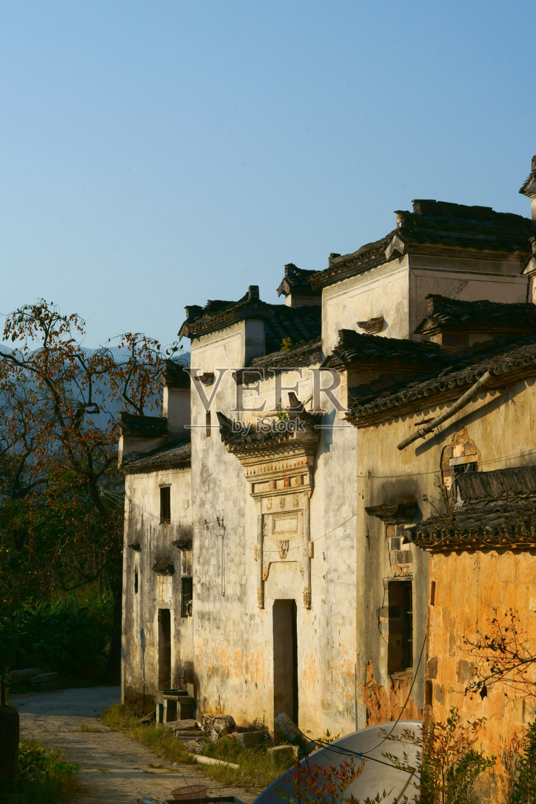 中国古代村落的秋天照片摄影图片