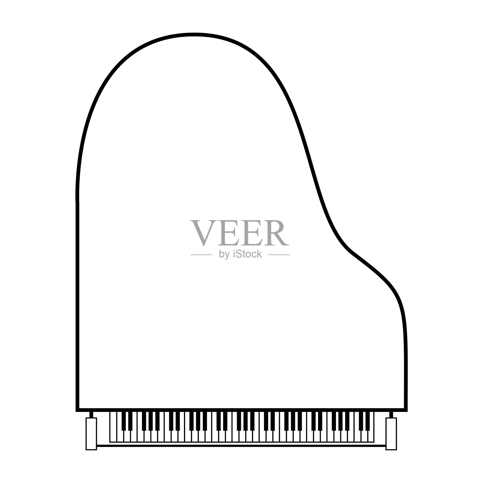 孤立的钢琴大纲设计元素图片