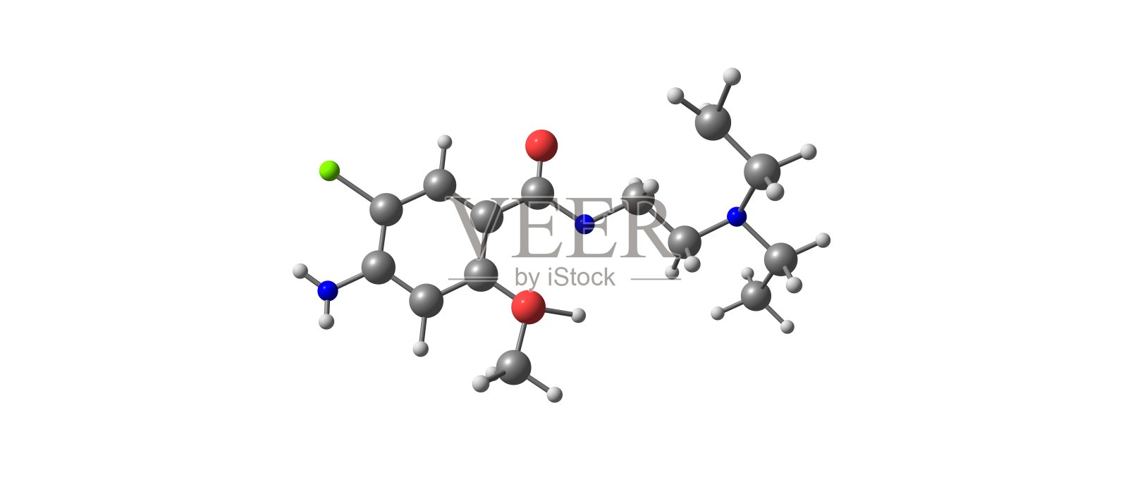 甲氧氯普胺分子结构孤立于白色插画图片素材