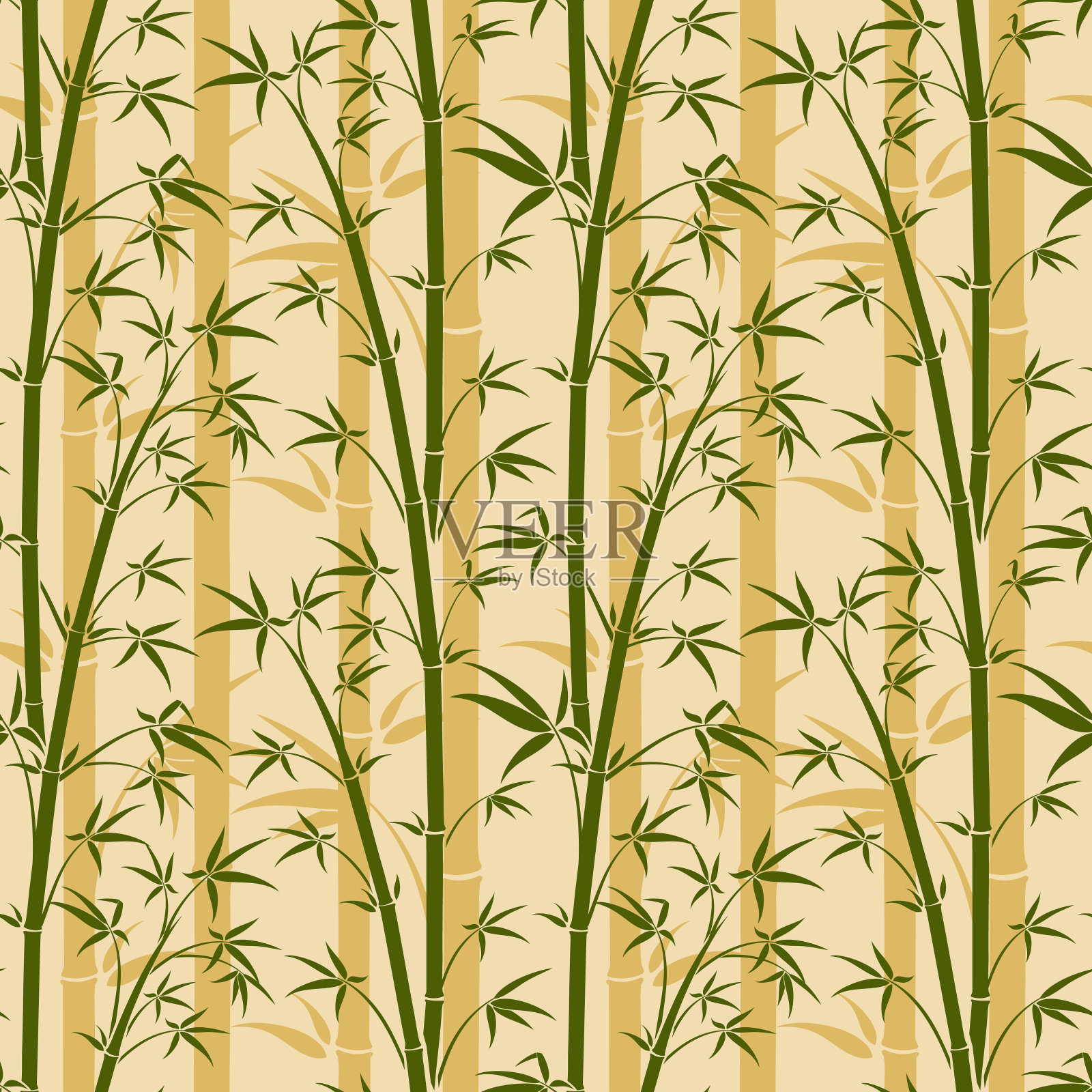 竹树矢量无缝背景插画图片素材
