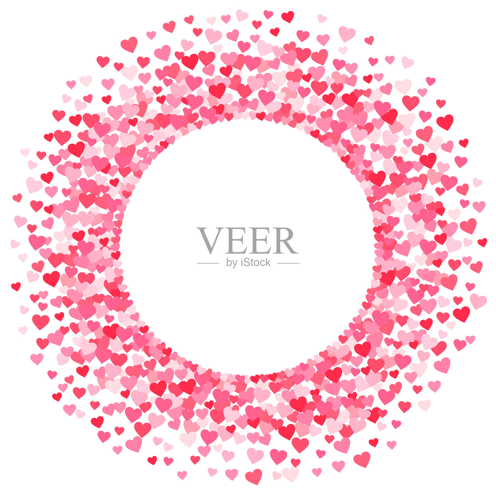 Vector粉色和红色情人节心形框架插画图片素材