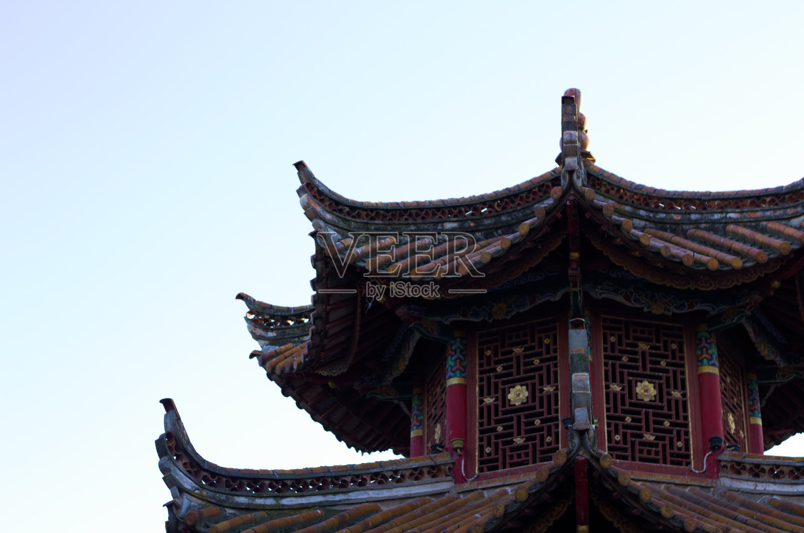 Chuiu公园的寺庙细节(中国云南昆明)照片摄影图片