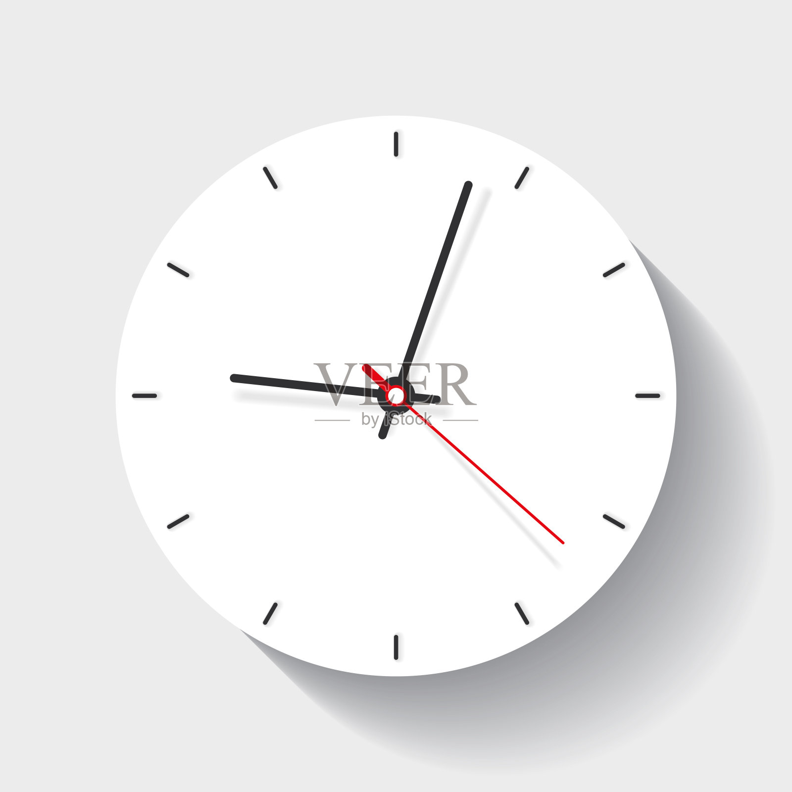 时钟图标在平面风格，极简主义定时器在白色背景。业务表。矢量设计元素为您的项目设计元素图片
