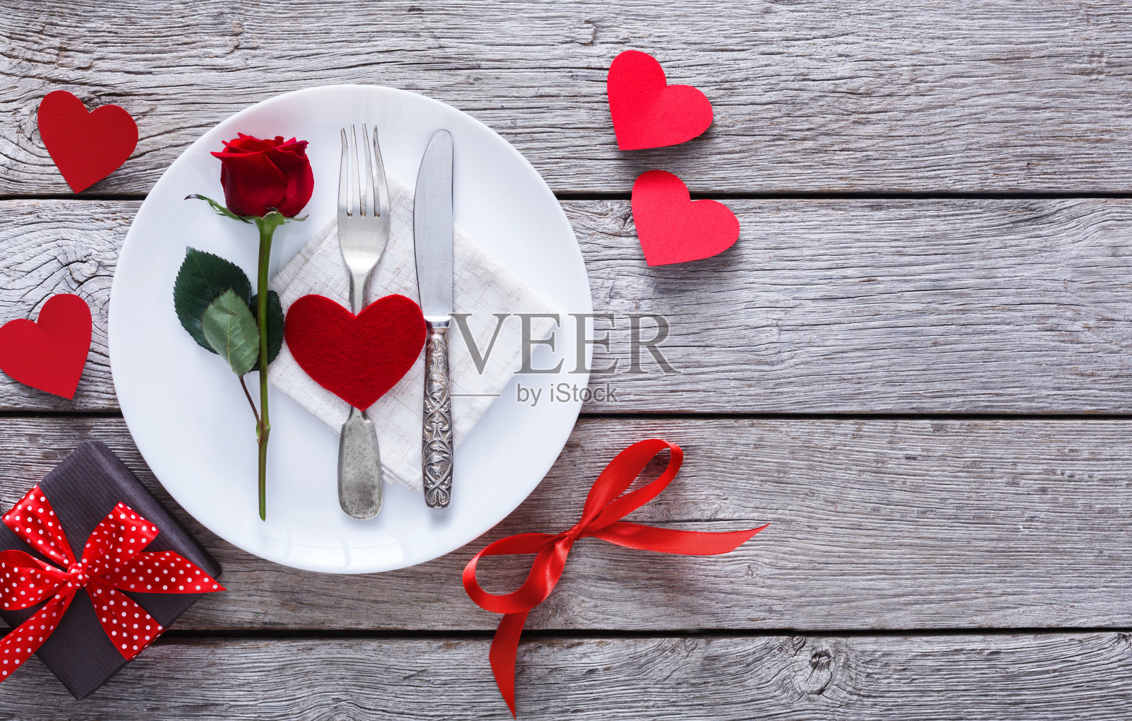 浪漫晚餐的概念。情人节或求婚背景照片摄影图片