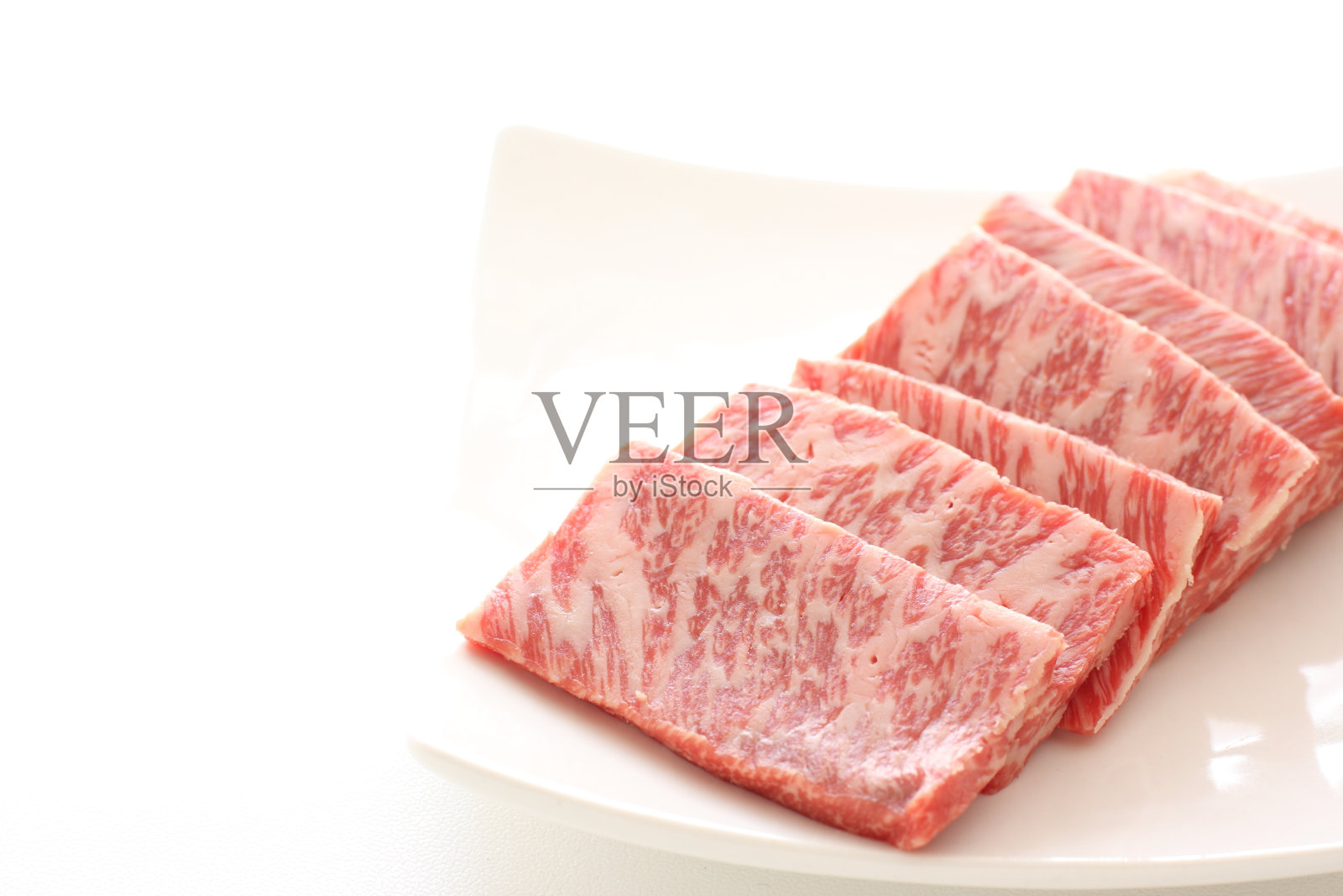 日本大理石牛肉片照片摄影图片