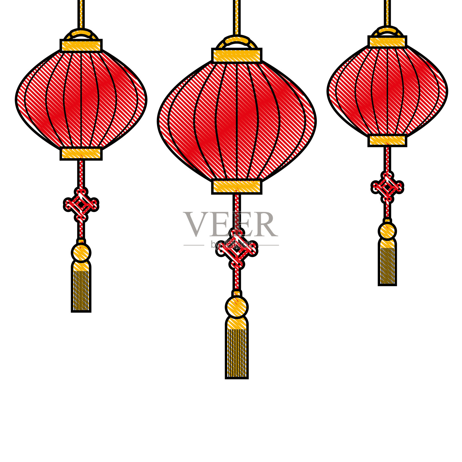 中国的灯笼悬挂装饰庆祝设计元素图片