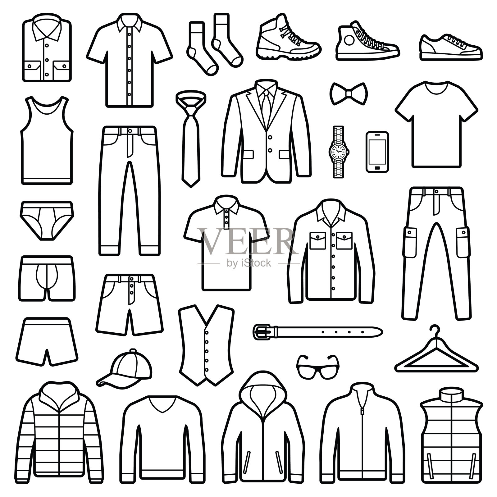 男士服装及配饰设计元素图片